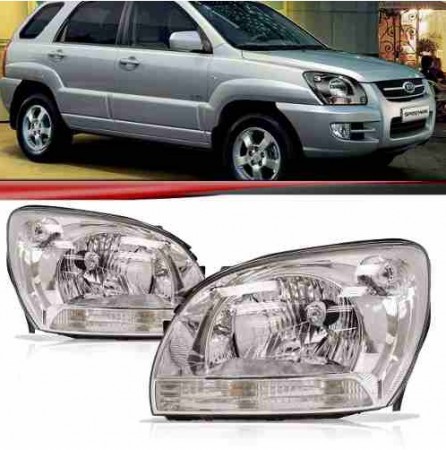 Farol Kia Sportage 2005 2006 2007 2008 Máscara Cromada